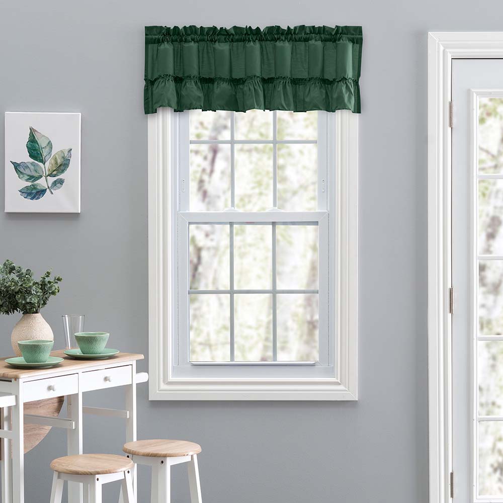Ellis Stacey 1.5 Rod Pocket High Quality Fabric Solid Color Ruffled Valance 54x13 Harvest
