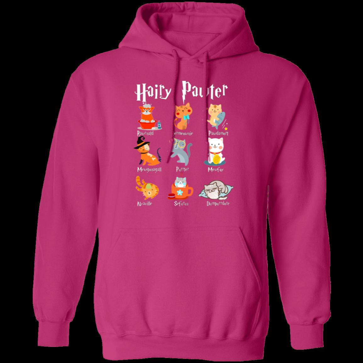 HAIRY PAWTER LADIES Pullover Hoodie - 8 oz Unisex Hoodie with Digital Print