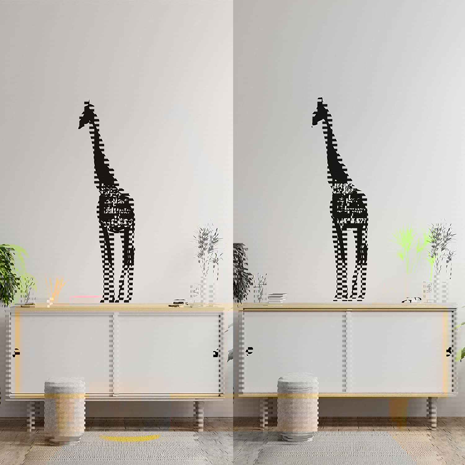 Animal Life Quote Vinyl Wall Sticker Decal - Power Pride Giraffe Motivation Quote
