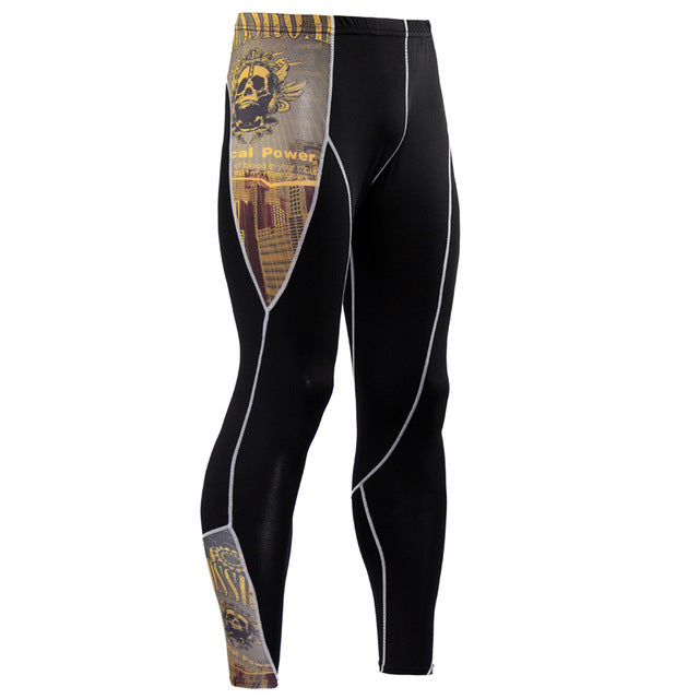 Plus Size 2pcs/set Men's Tracksuit Sport Suit Gym Fitness Compression Clothing