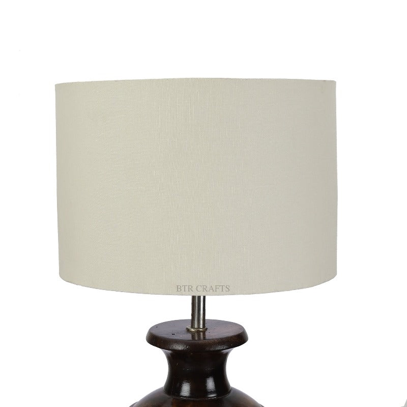 BTR CRAFTS Spotted Wooden Big Matki Table Lamp (Bulb not Included)