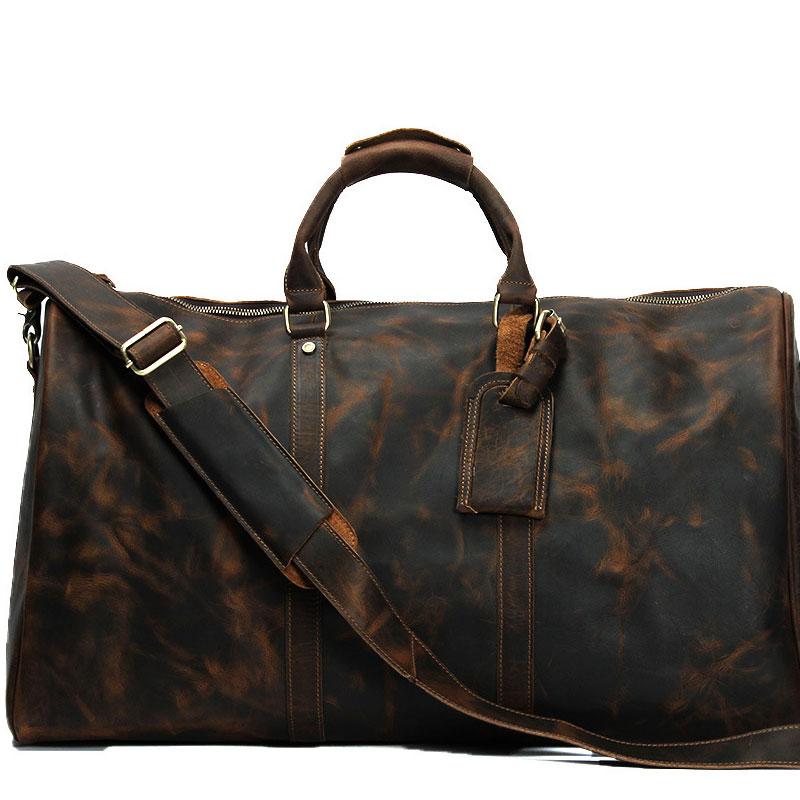 Cool Men's Leather Large Weekender Duffle Travel Bag