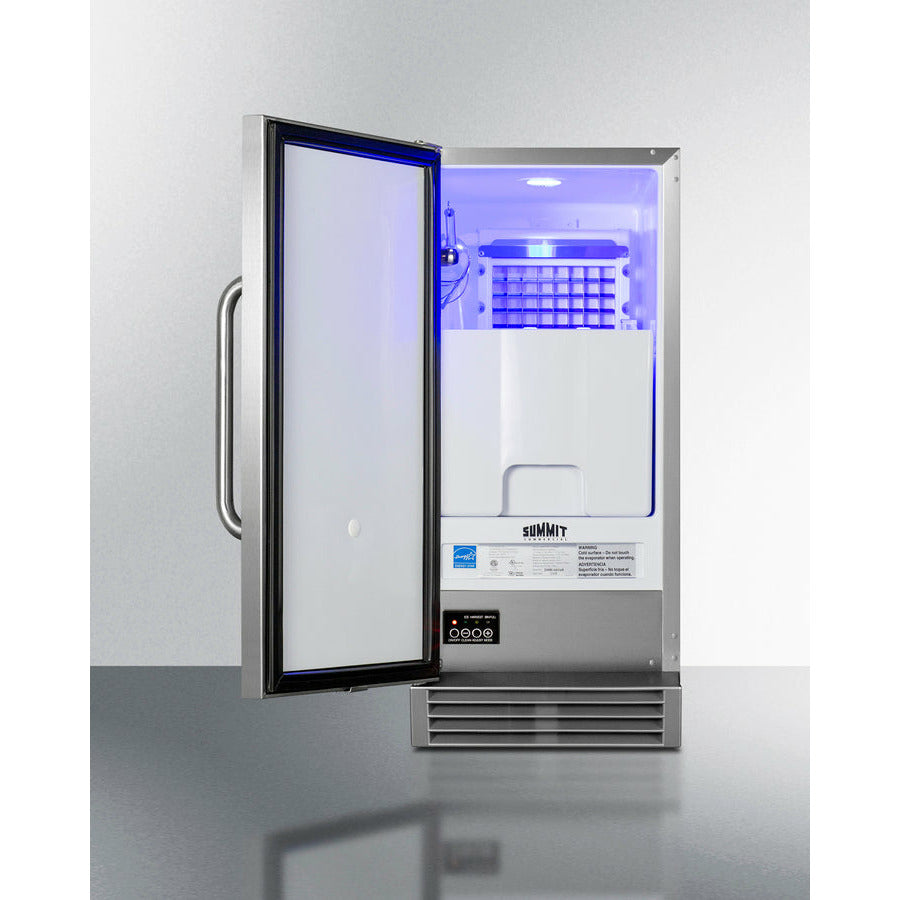 Summit 15 Ice Maker - 50 lbs Daily Production, Stainless Steel, Commercial Use