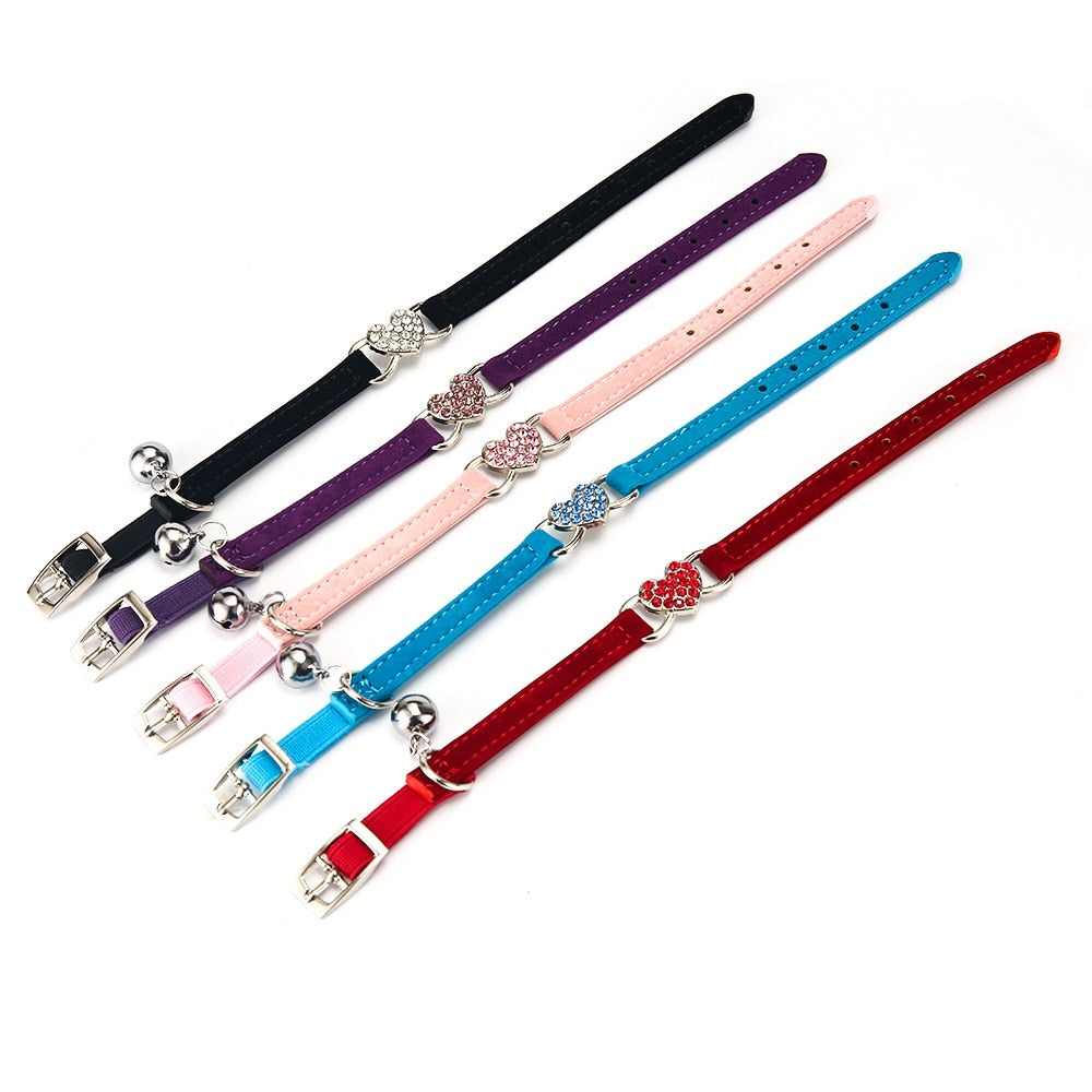 Velvet Breakaway Cat Collar with Bell - Pet Supplies for Cats and Dogs