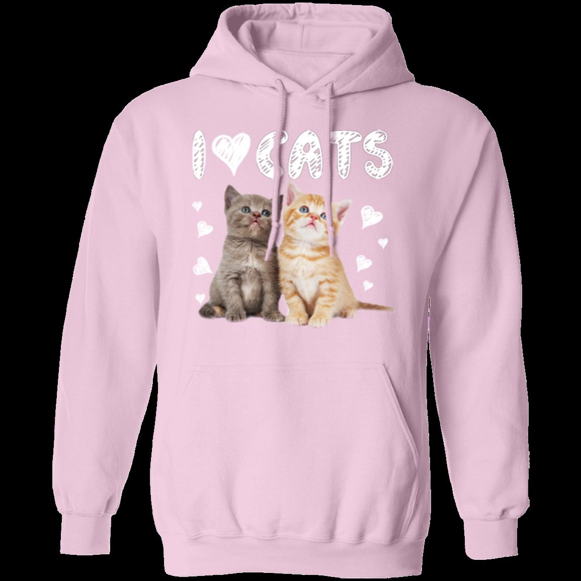 I LOVE CATS LADIES Pullover Hoodie 8 oz