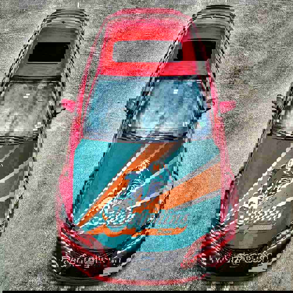 Miami Dolphins Itasha Car Vinyl Hood Wrap Decal Sticker