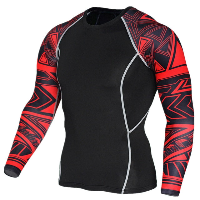 Plus Size 2pcs/set Men's Tracksuit Sport Suit Gym Fitness Compression Clothing