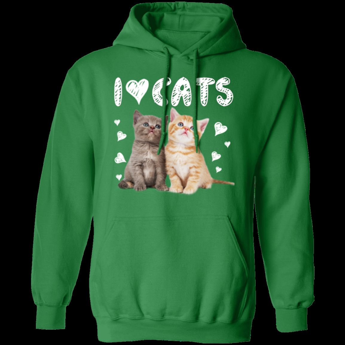 I LOVE CATS LADIES Pullover Hoodie 8 oz