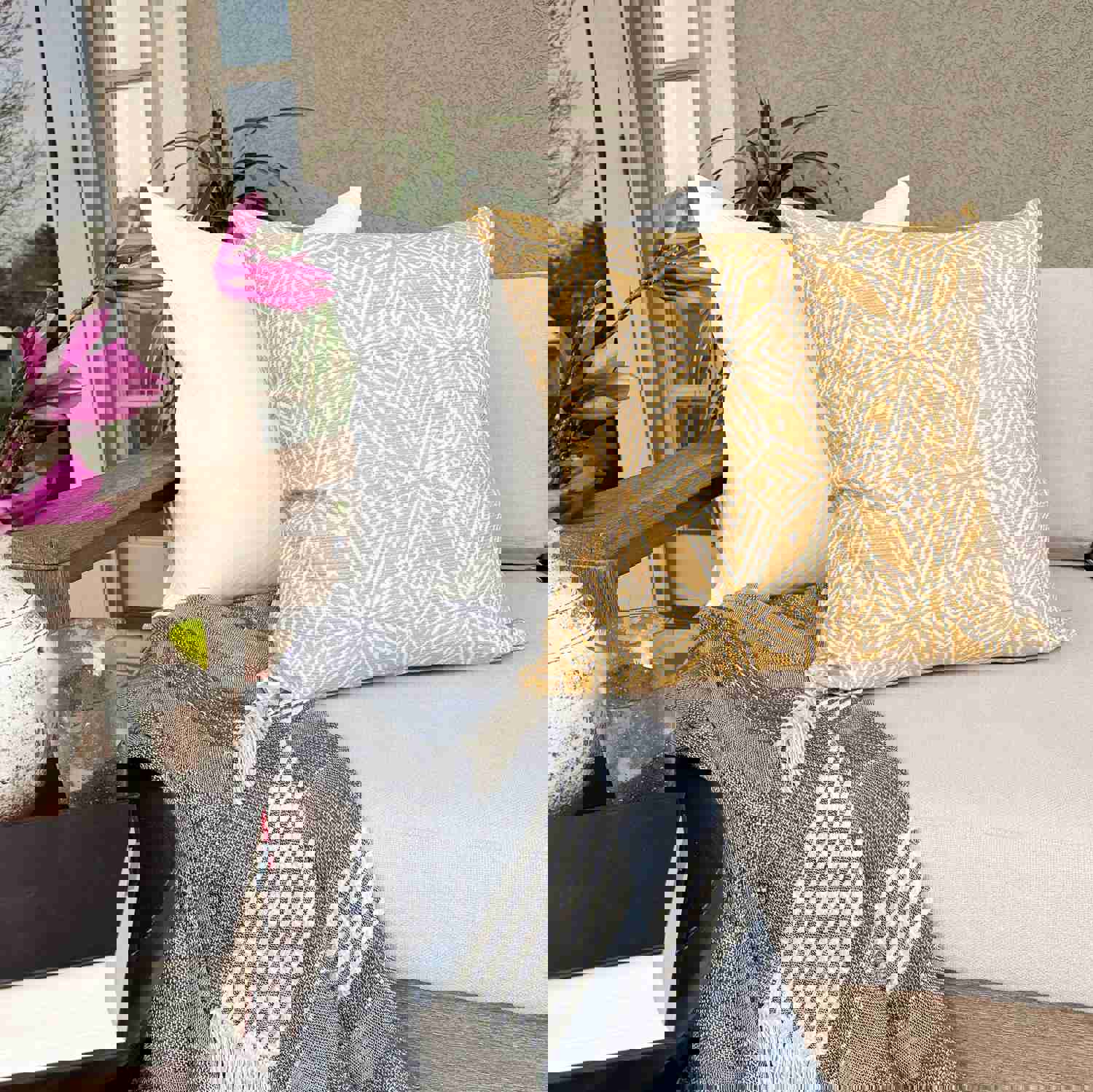 Twila Yellow Outdoor Pillow Cover