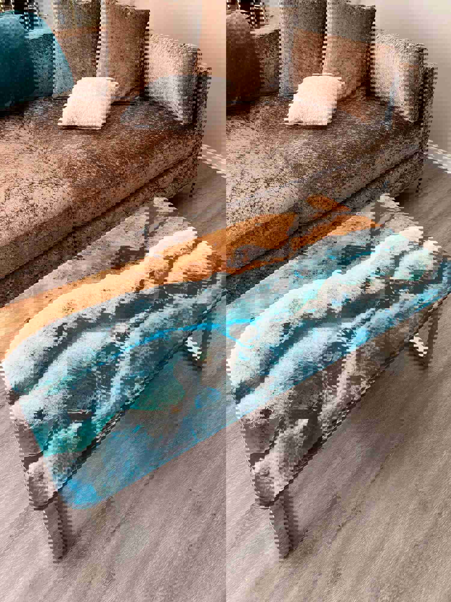 Modern Rectangular Epoxy Coffee Table