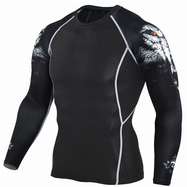 Plus Size 2pcs/set Men's Tracksuit Sport Suit Gym Fitness Compression Clothing