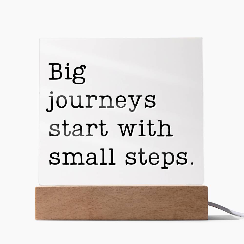 Start With Small Steps - Motivational Acrylic with LED Night Light - Inspirational Home Decor - Perfect Gift