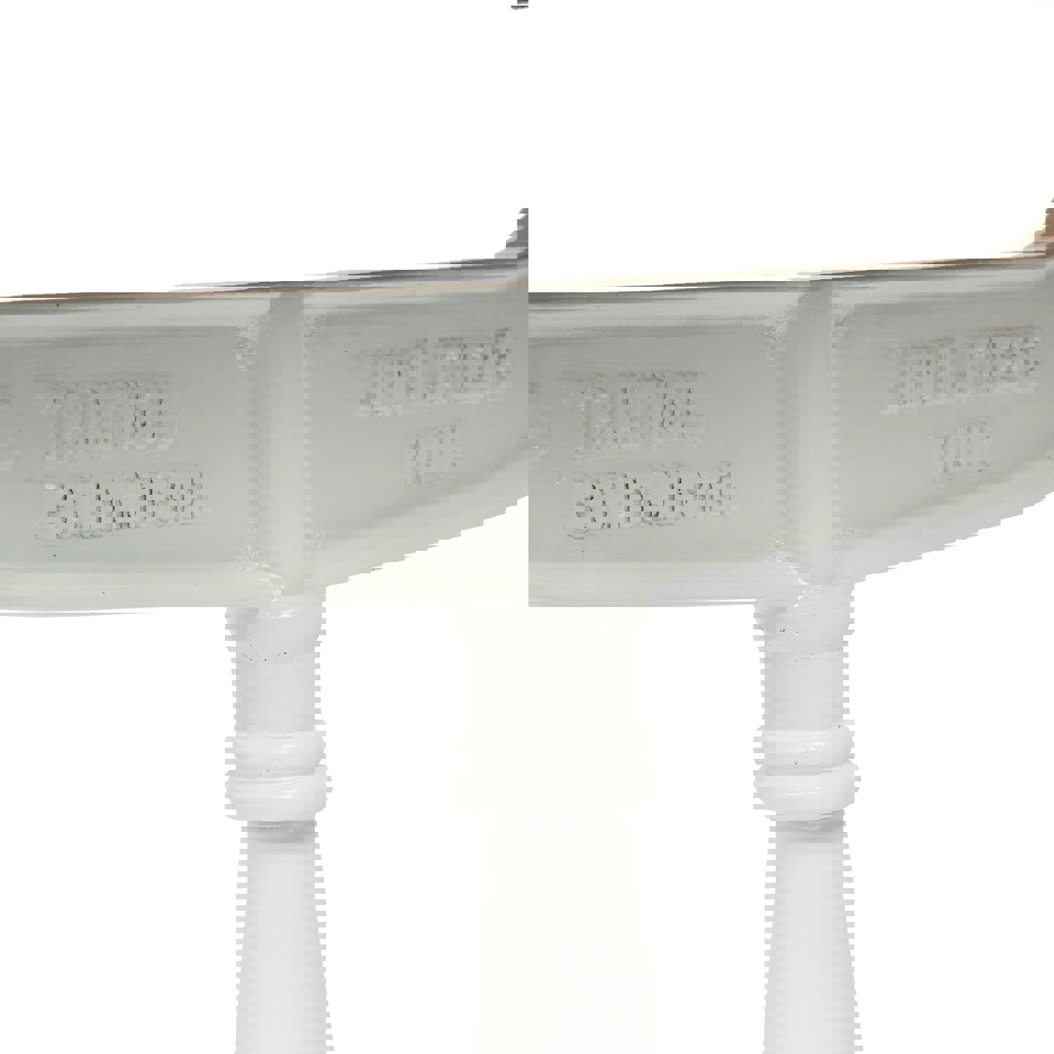 Outdoor Handcrafted Mango Wood Bistro Table, Natural and White - NH420513