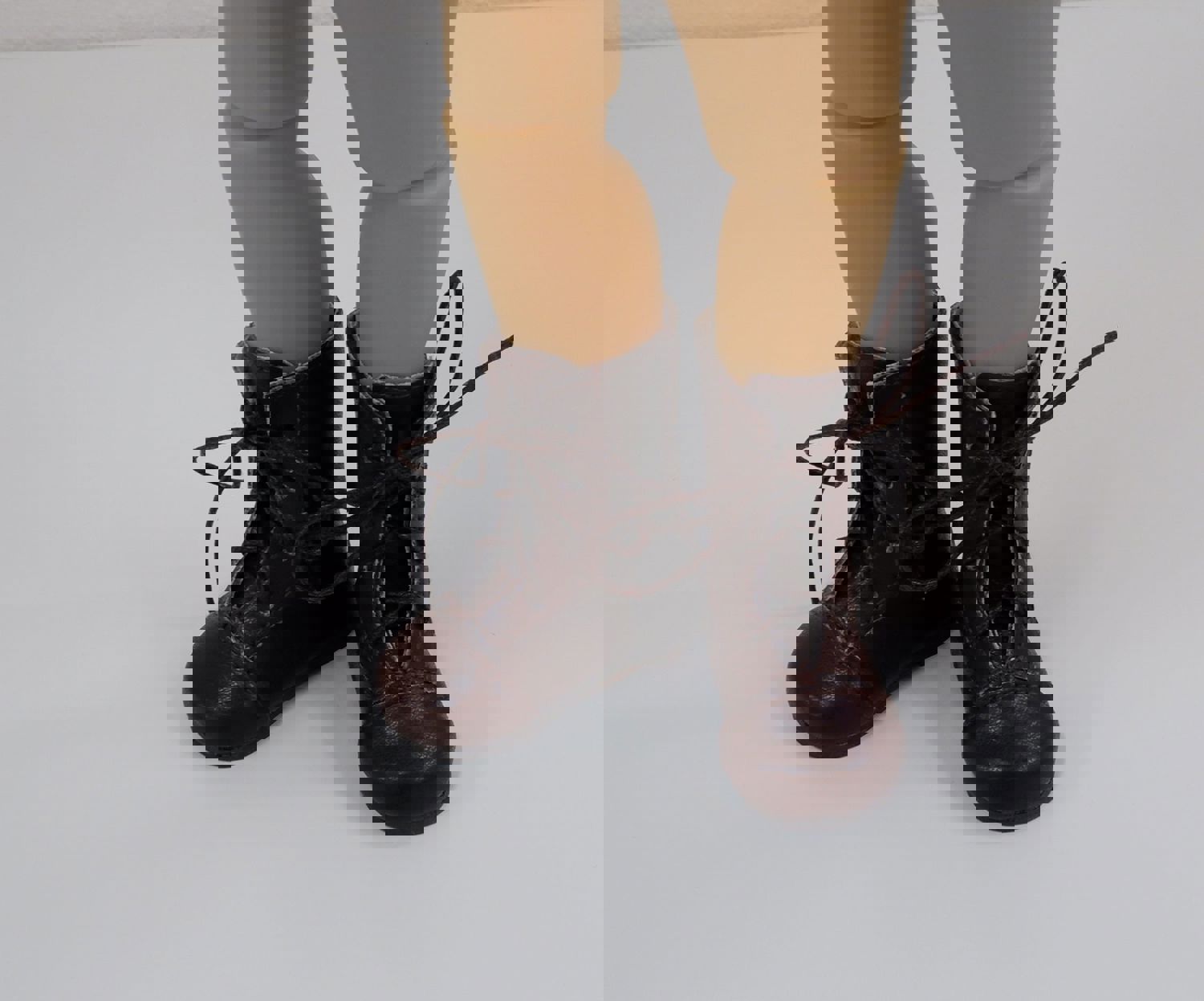 Mid Calf Lace Up Boots for Ruby Red Fashion Friends Dolls - 58mm