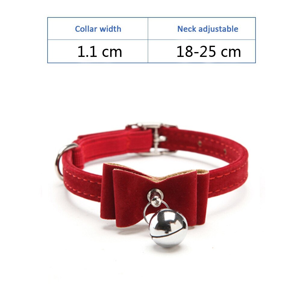 Velvet Breakaway Cat Collar with Bell - Pet Supplies for Cats and Dogs