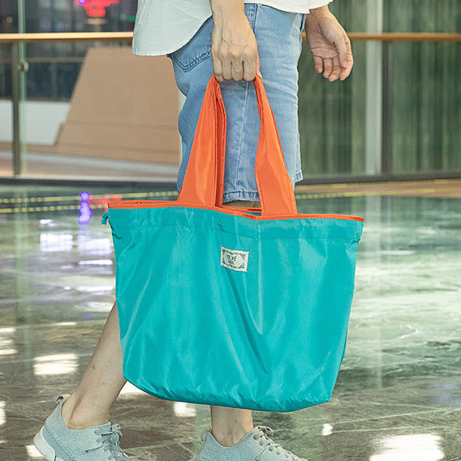 Large Capacity Drawstring Foldable Shoulder Tote Bag for Women