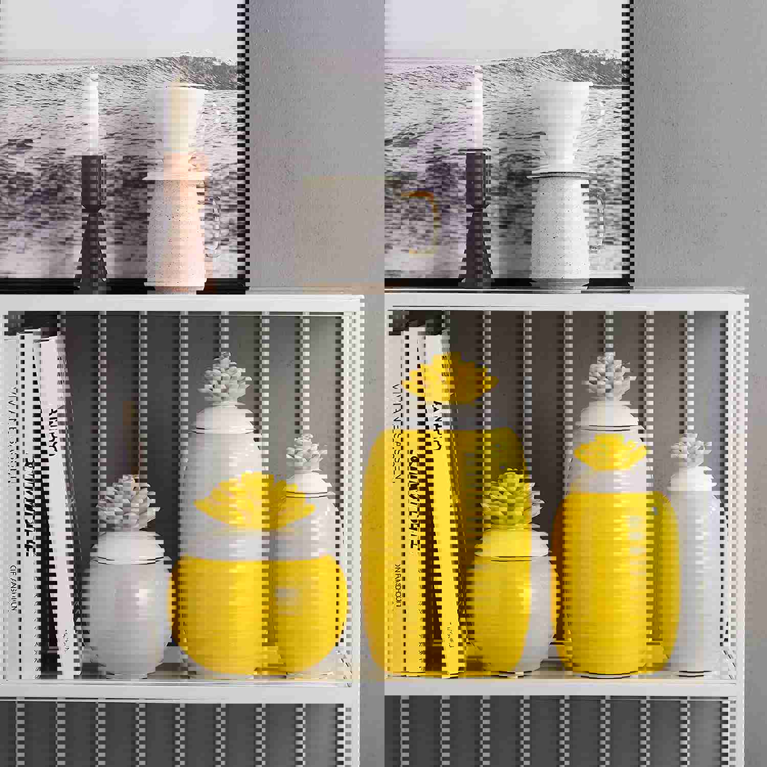 Ceramic Food Storage Jar with Airtight Lid - 3-Piece Set