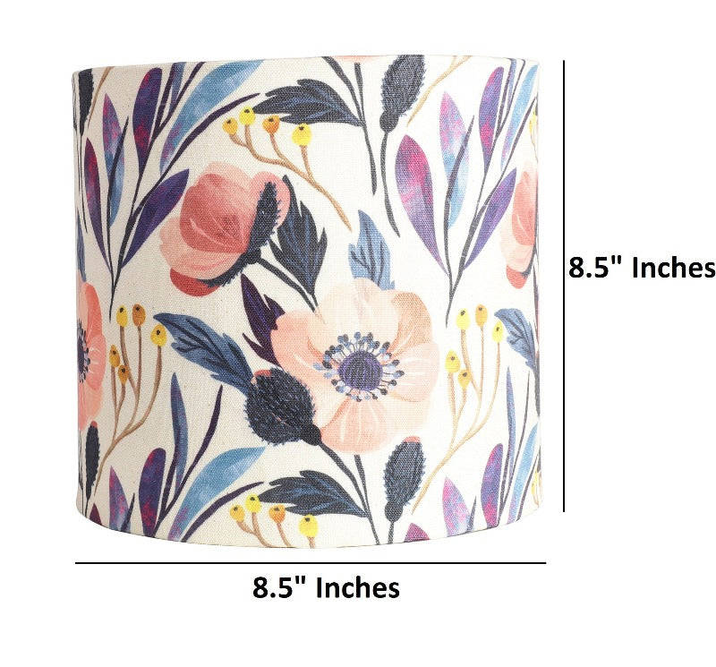 BTR CRAFTS Leafy Vines Drum Lamp Shade - Handcrafted Cotton Fabric Lampshade