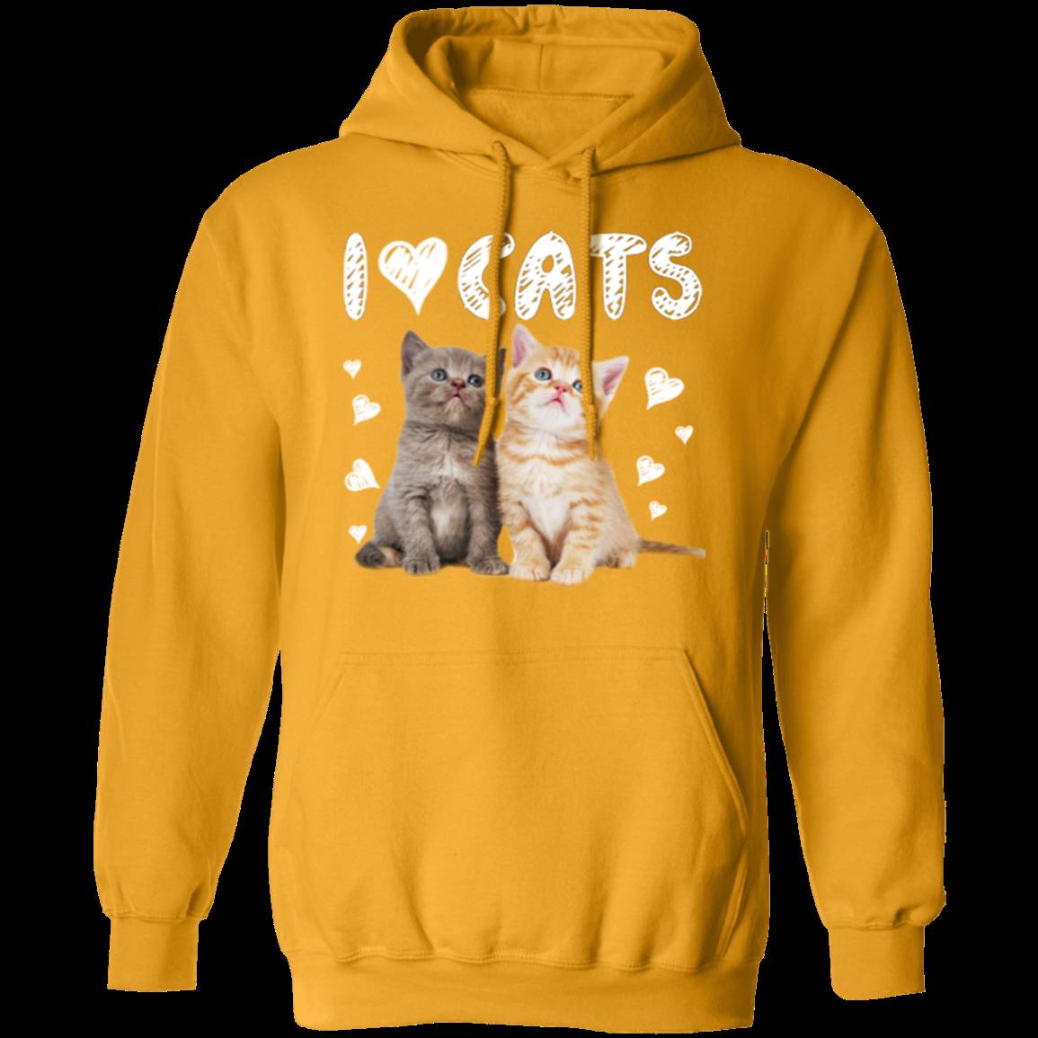I LOVE CATS LADIES Pullover Hoodie 8 oz