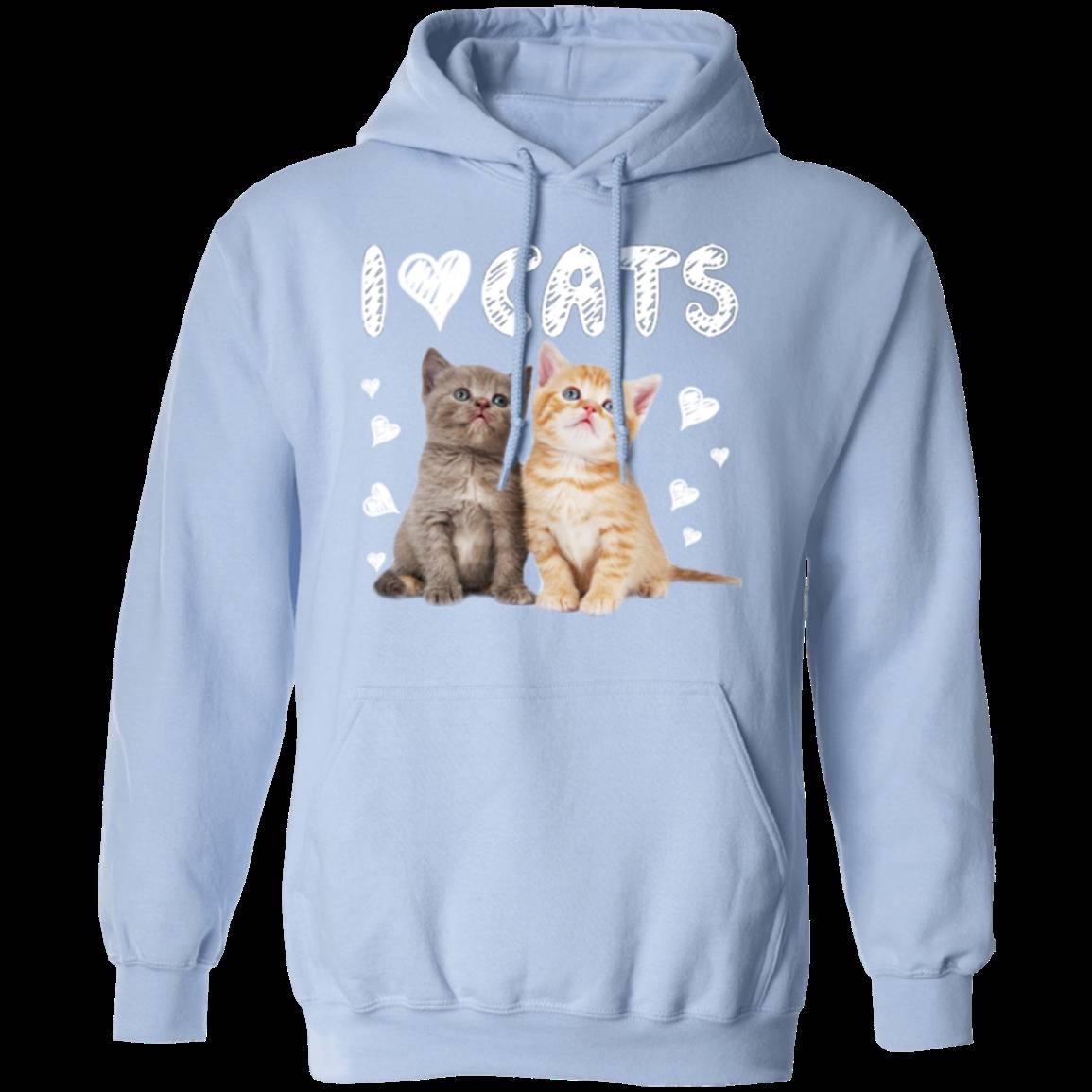 I LOVE CATS LADIES Pullover Hoodie 8 oz