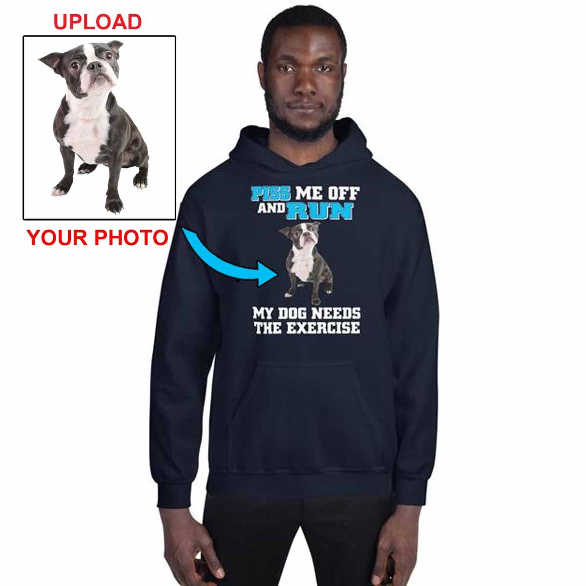 Custom Dog Photo Printed Hoodie - Personalized Pet Apparel