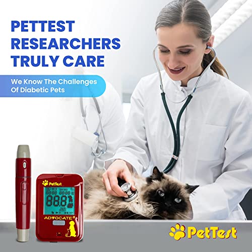 PetTest Glucose Monitoring System for Dogs & Cats - Complete Blood Sugar Test Kit