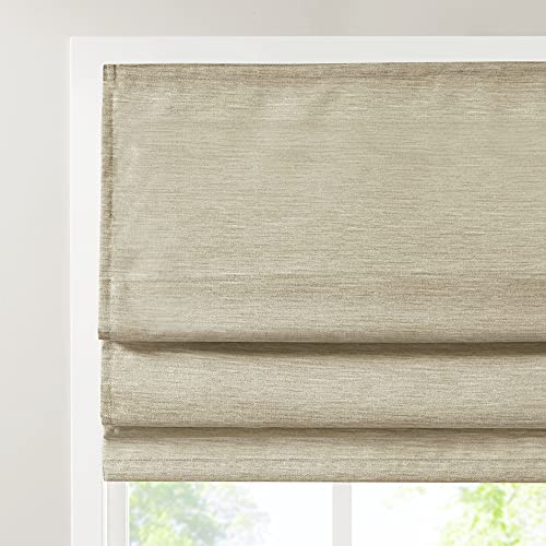 Madison Park Cordless Roman Shades - Como Taupe, 39x64, Room Darkening, Thermal Insulated