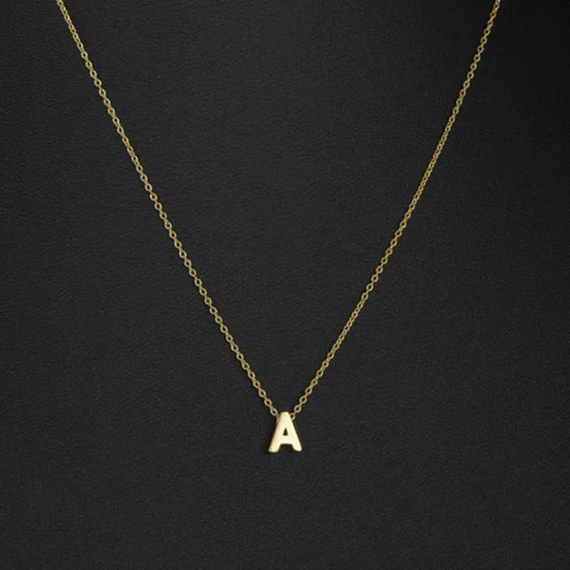 Women's Initial Charm Necklace - Fashion Metal Letter Pendant Chain Jewelry