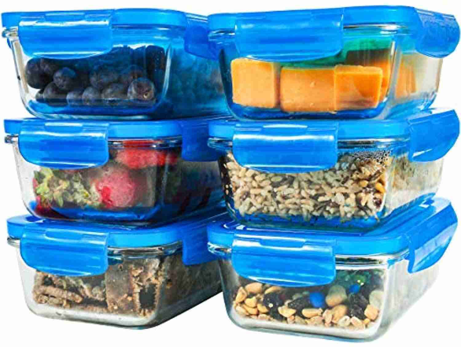 6-Pack 28oz Glass Meal Prep Containers with BPA-Free Locking Lids