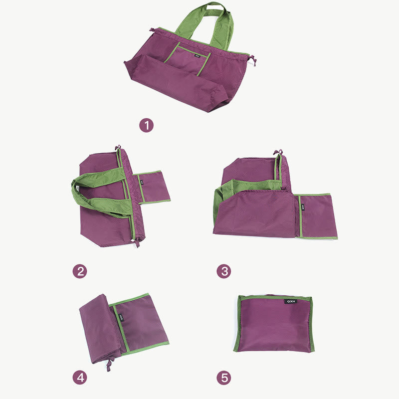 Large Capacity Drawstring Foldable Shoulder Tote Bag for Women