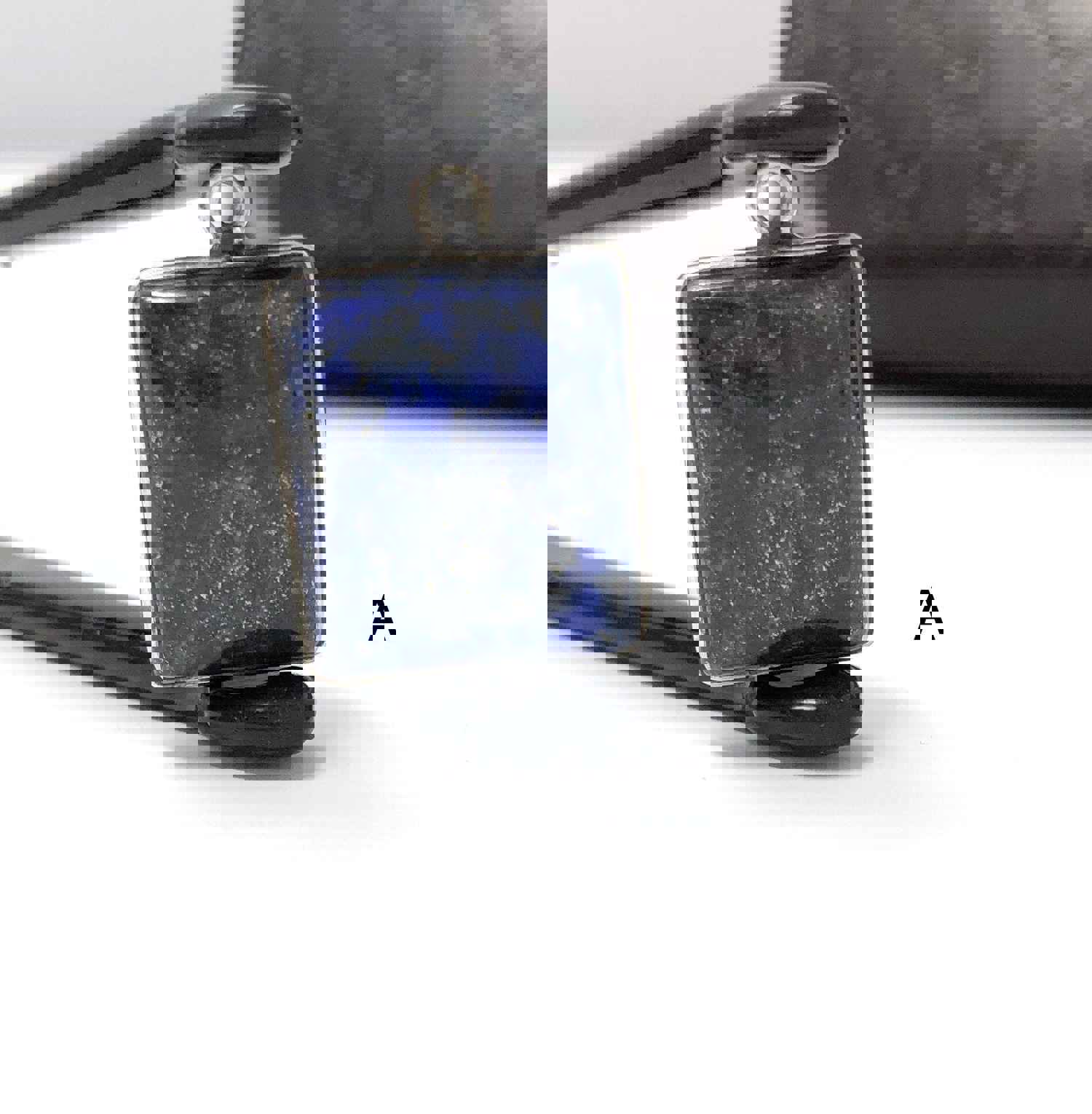 Sterling Silver Natural Lapis Lazuli Bezel Charm for Jewelry Making