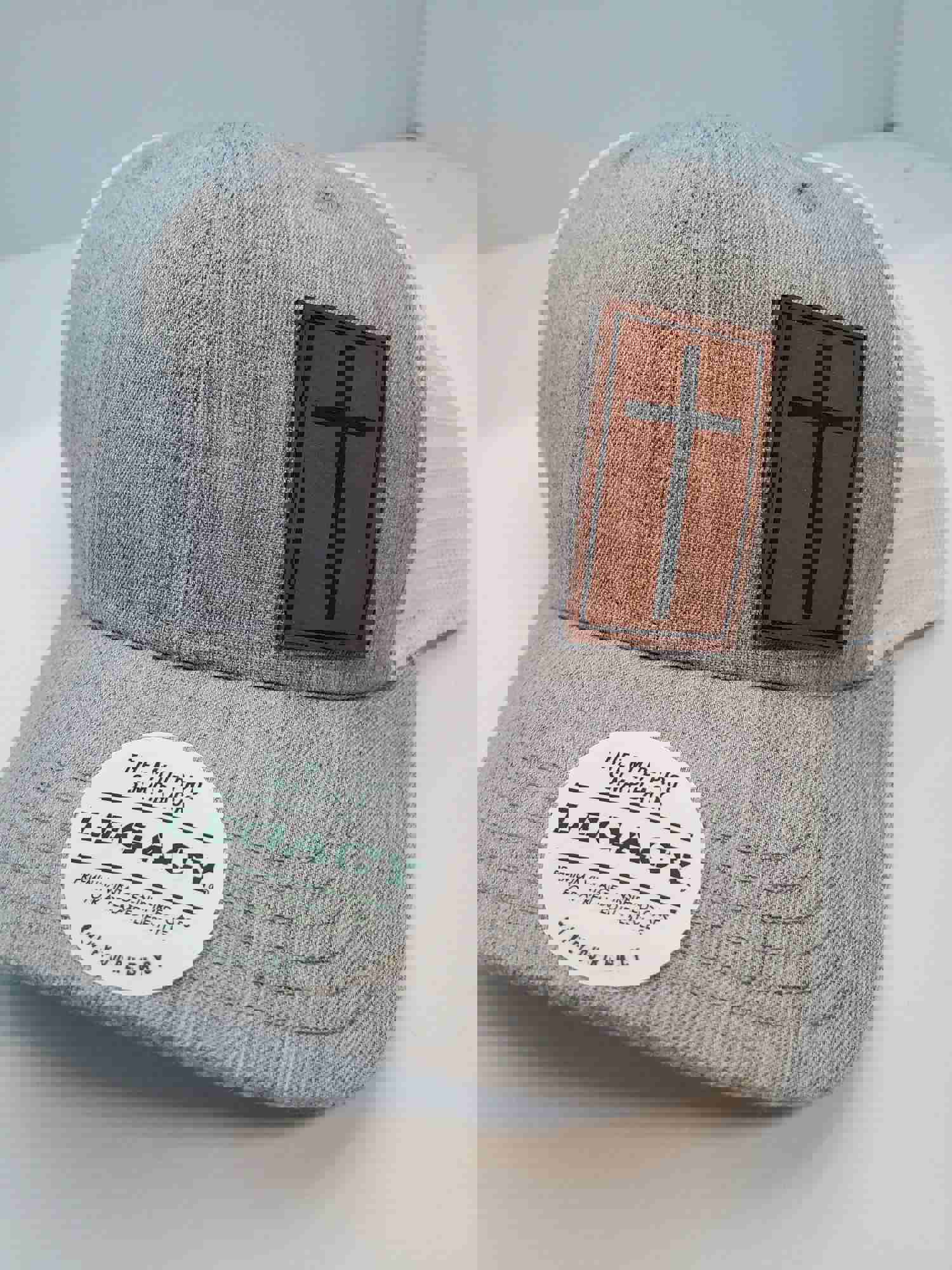 Leather Cross Patch Snapback Hat - Religious Apparel with Custom Options