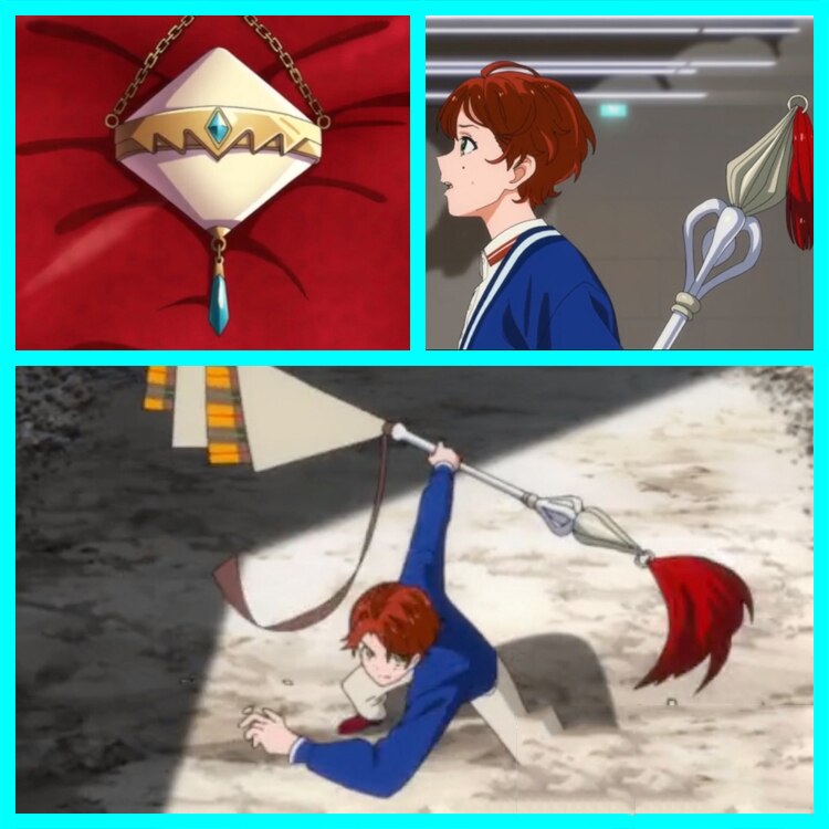 Anime Wonder Egg Priority Momoe Sawaki Cosplay Prop Necklace Weapon Flagpole