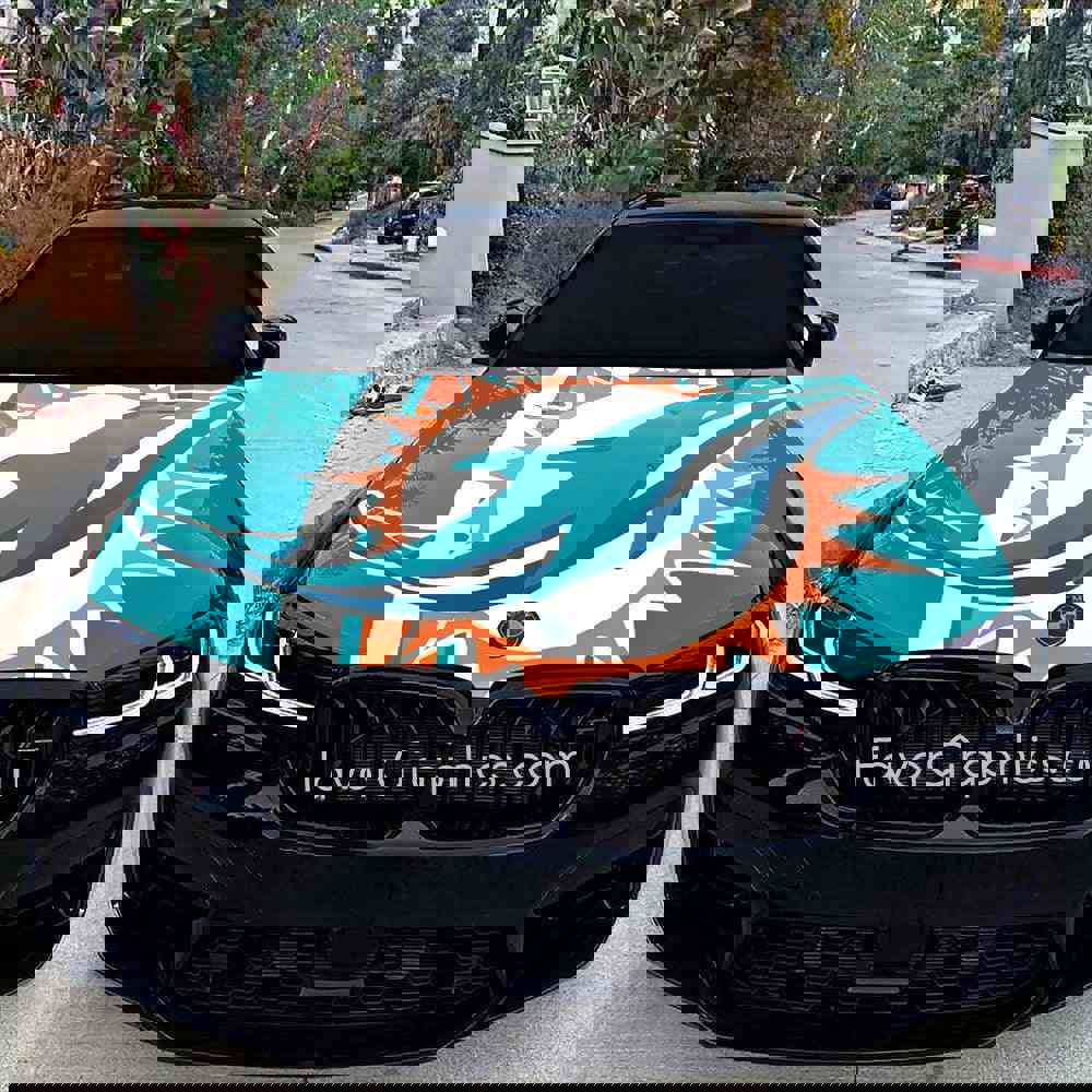 Miami Dolphins Itasha Car Vinyl Hood Wrap Decal Sticker