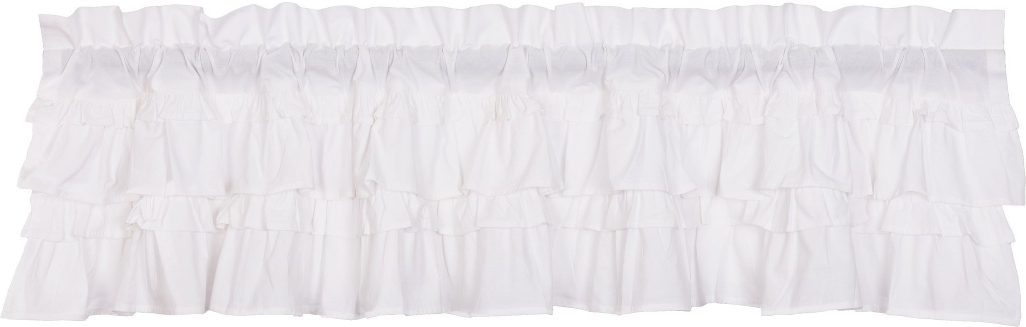Muslin Ruffled White Valance 72 - 100% Cotton, Machine Washable
