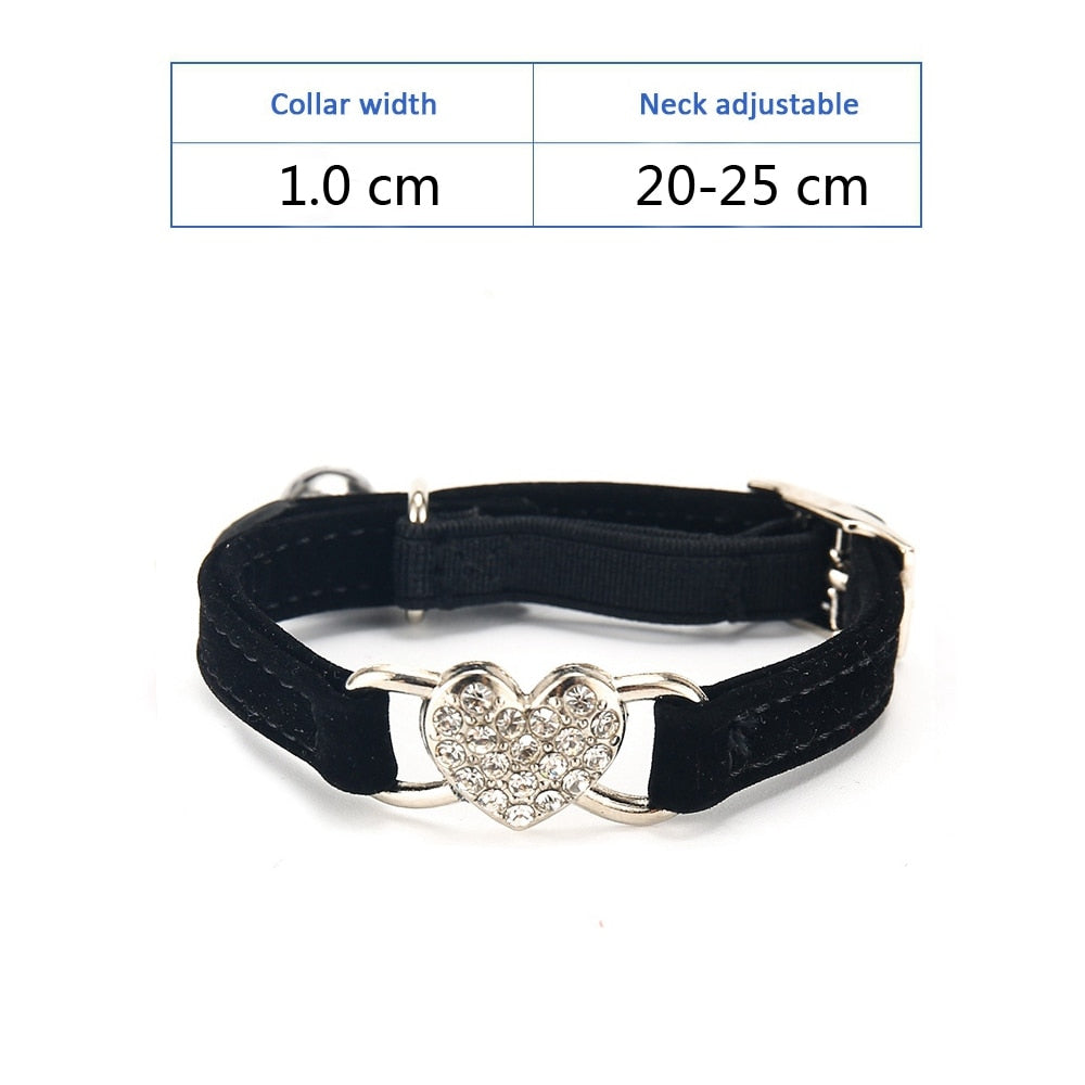 Velvet Breakaway Cat Collar with Bell - Pet Supplies for Cats and Dogs