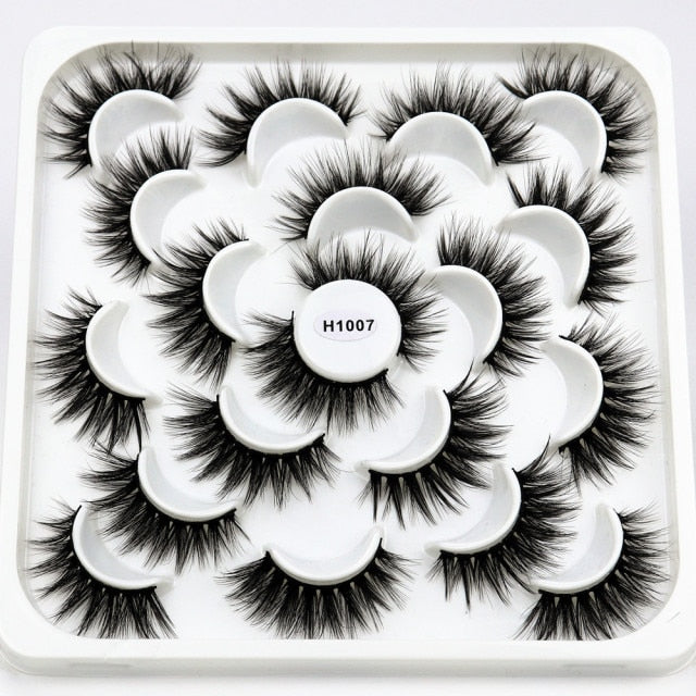 7/8/10 Pairs 3D Mink Lashes - 25mm Dramatic Volume Natural Long Silk Eyelashes