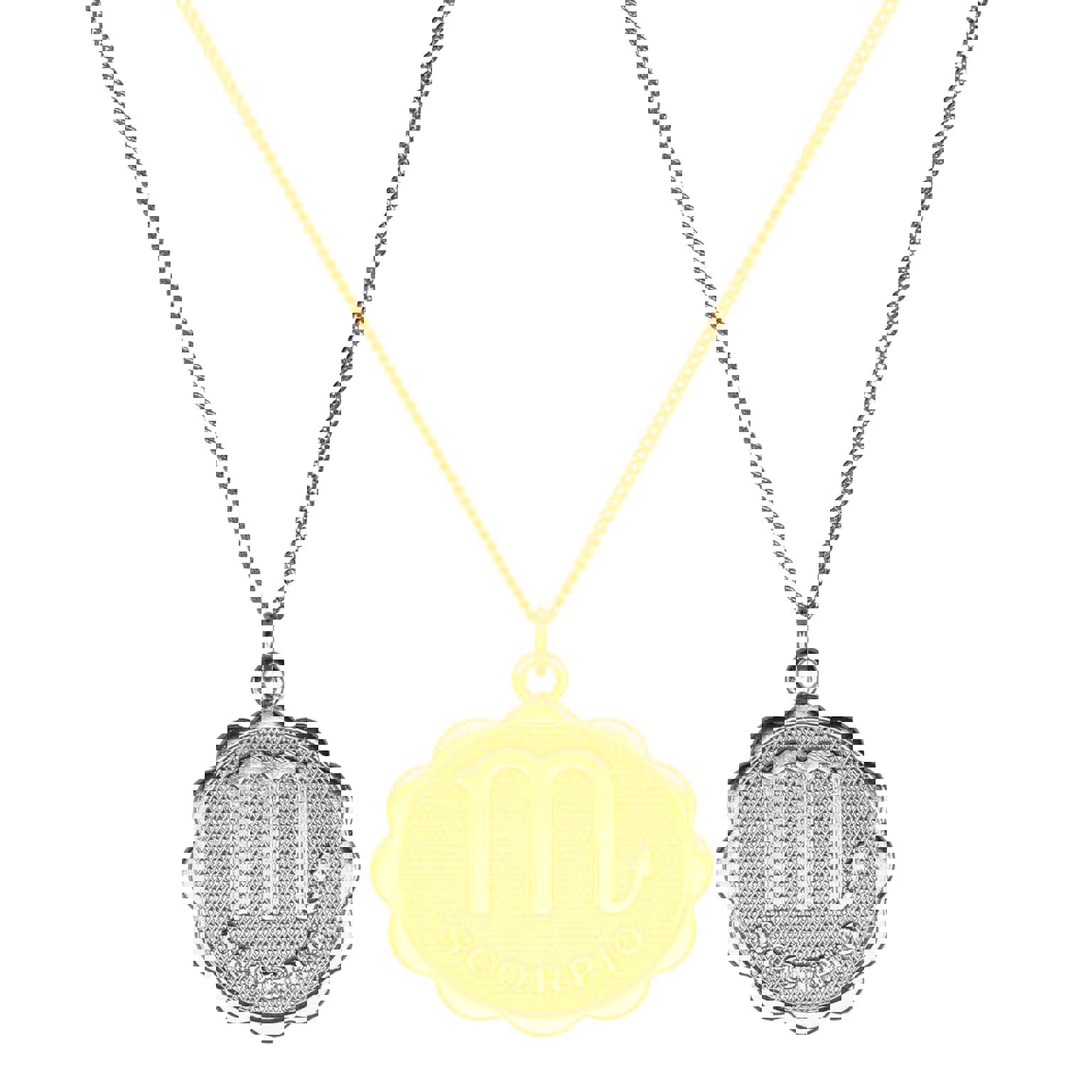 Zodiac Medallion Necklace - 14k Gold Filled with Extra Fine Link Chain