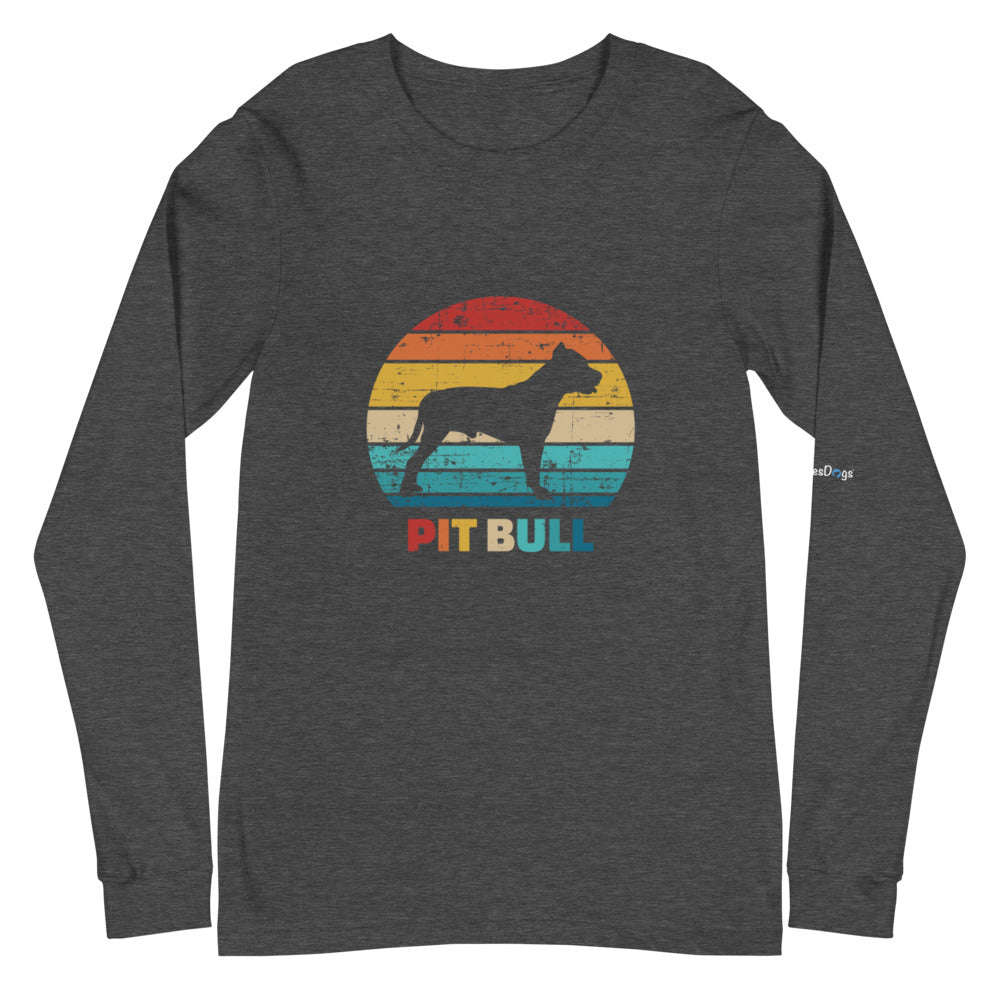 Vintage Pit Bull Long Sleeve Tee - Unisex Soft Cotton Shirt