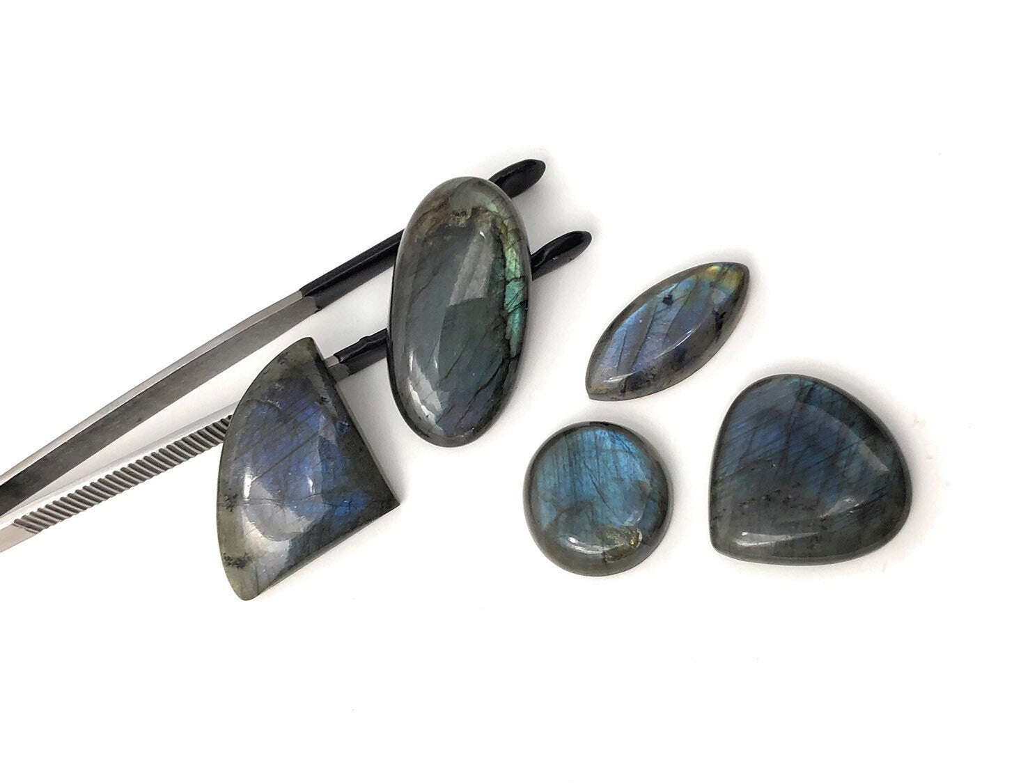 Wholesale 5 Pcs Natural Labradorite Cabochon for Wire Wrapping Jewelry Making