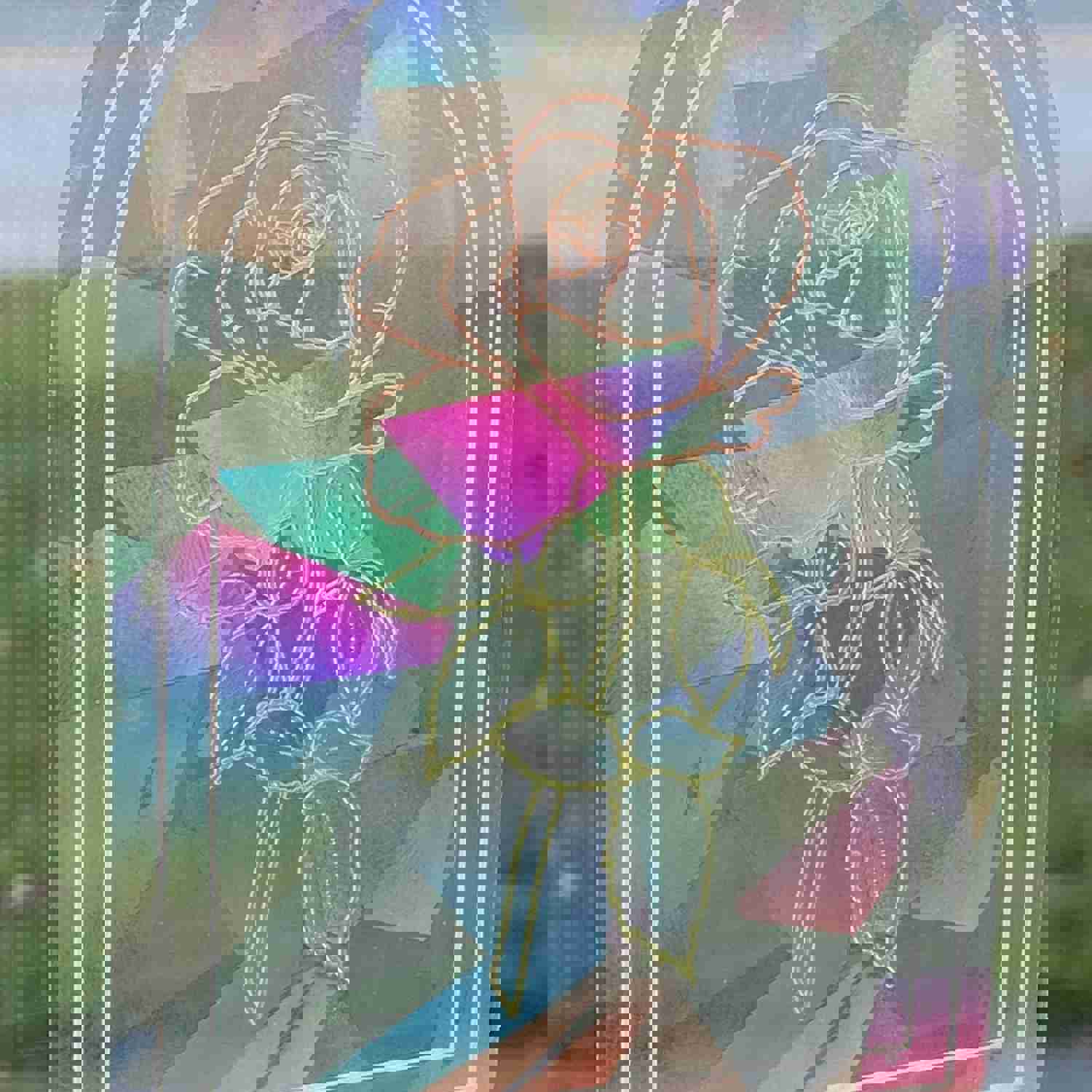 Garden Rose Suncatcher Sticker
