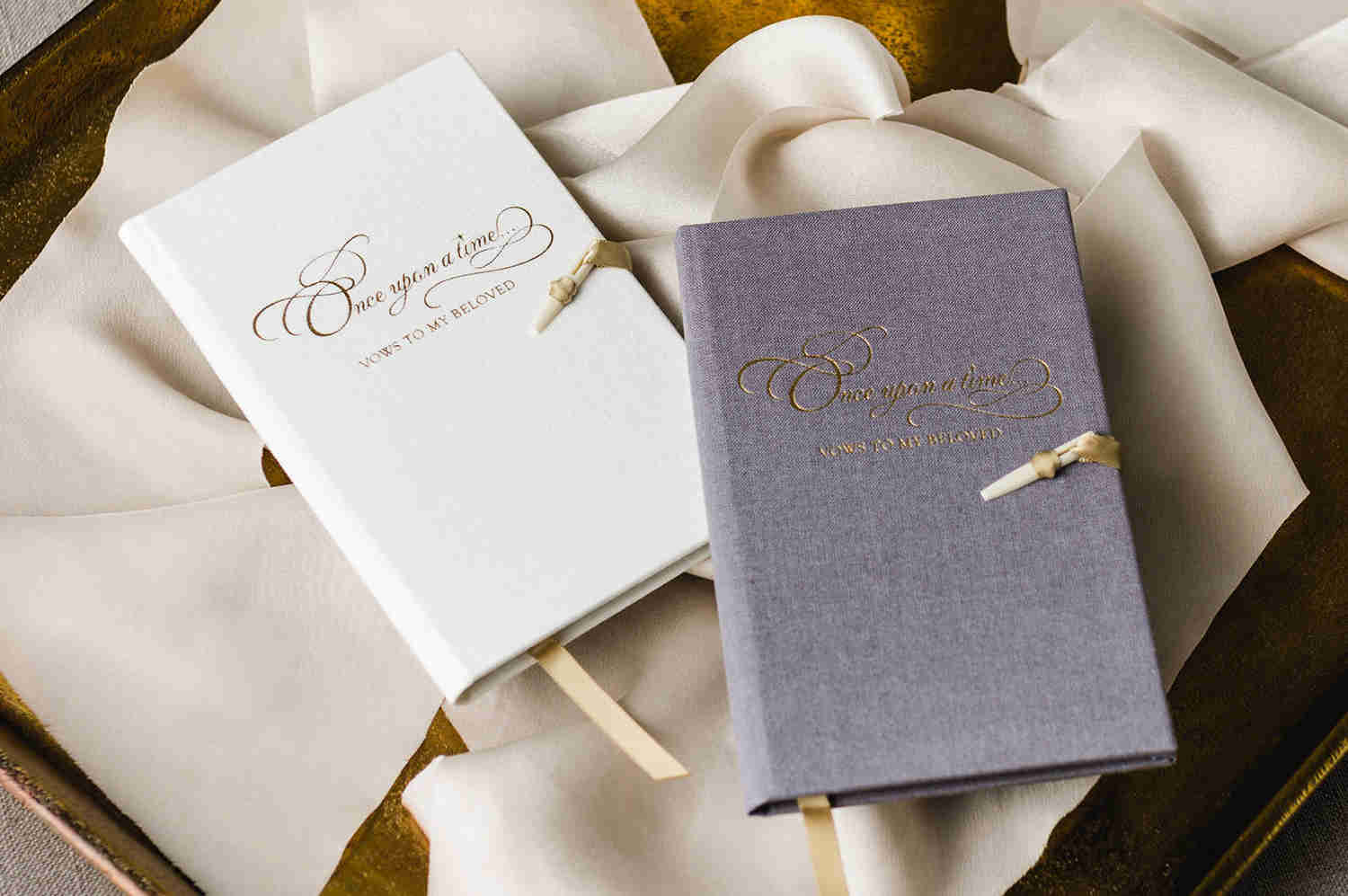 Once Upon a Time - Set of 2 Heirloom Vow Books for Weddings