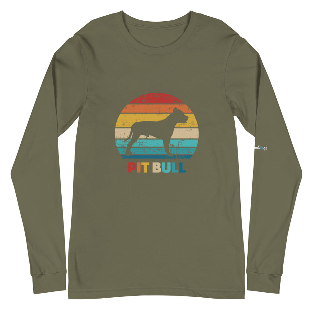 Vintage Pit Bull Long Sleeve Tee - Unisex Soft Cotton Shirt