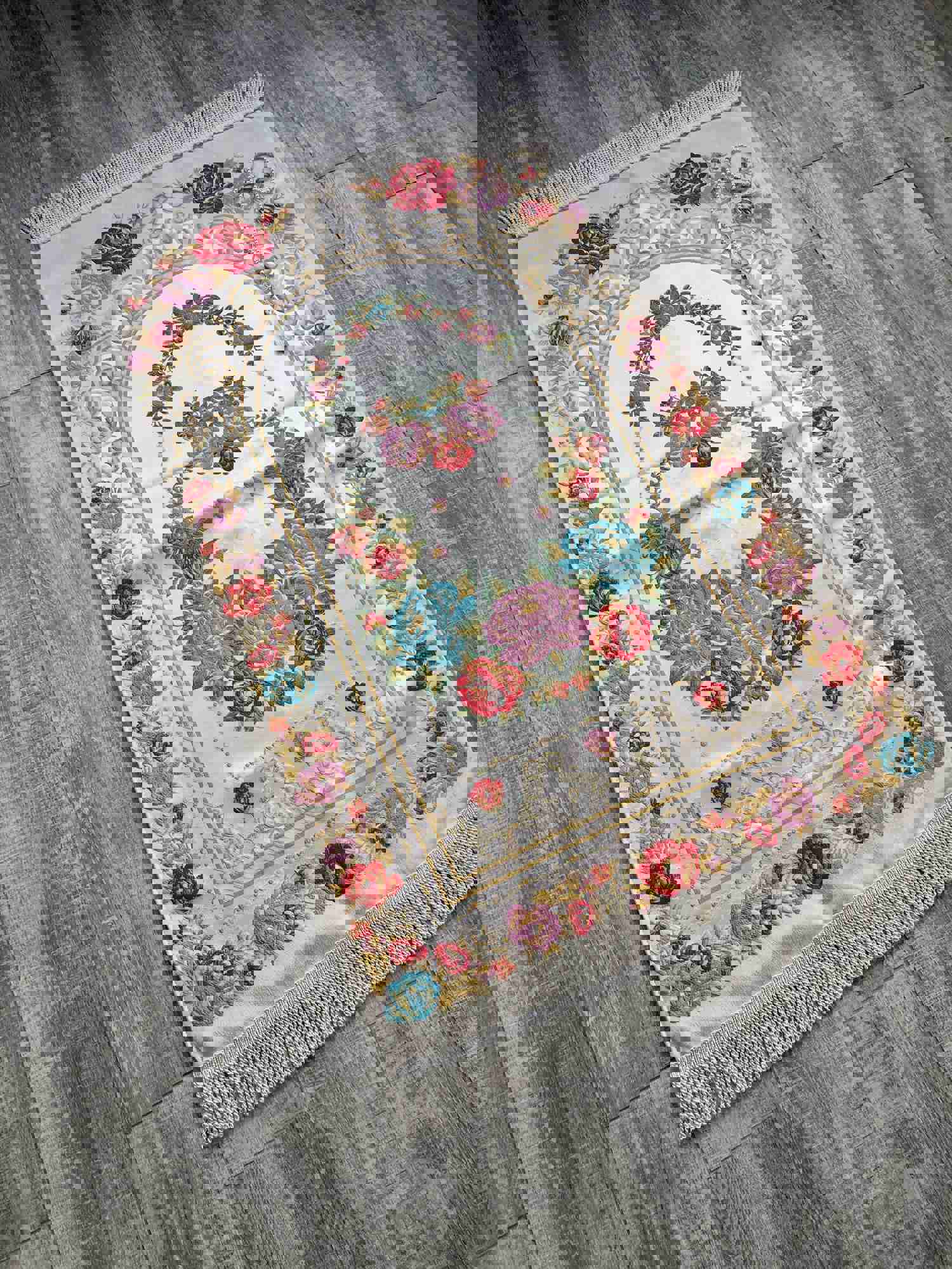 Lux Red Roses Prayer Mat | Premium Islamic Prayer Rug with Tasbih | Wedding & Special Occasion Gift