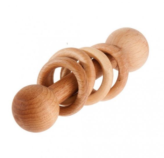 Baby Wooden Toy Rattle - Educational & Soothing Teether