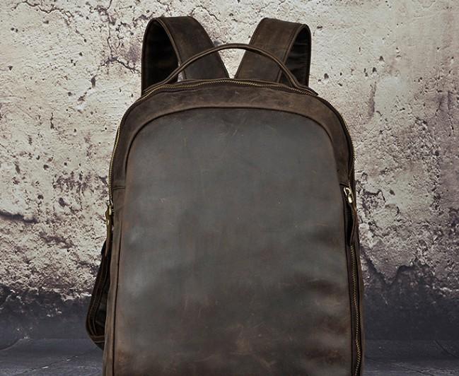 Cool Vintage Leather Men's Backpack - Durable Travel & School Satchel