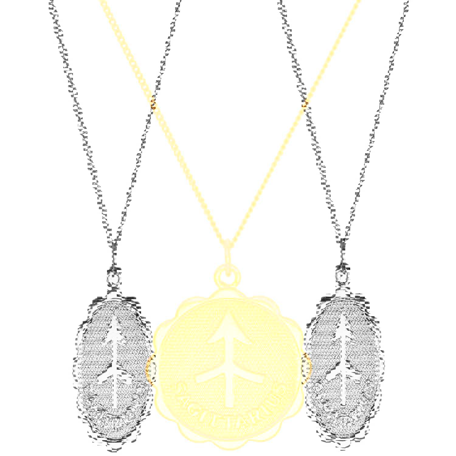 Zodiac Medallion Necklace - 14k Gold Filled with Extra Fine Link Chain