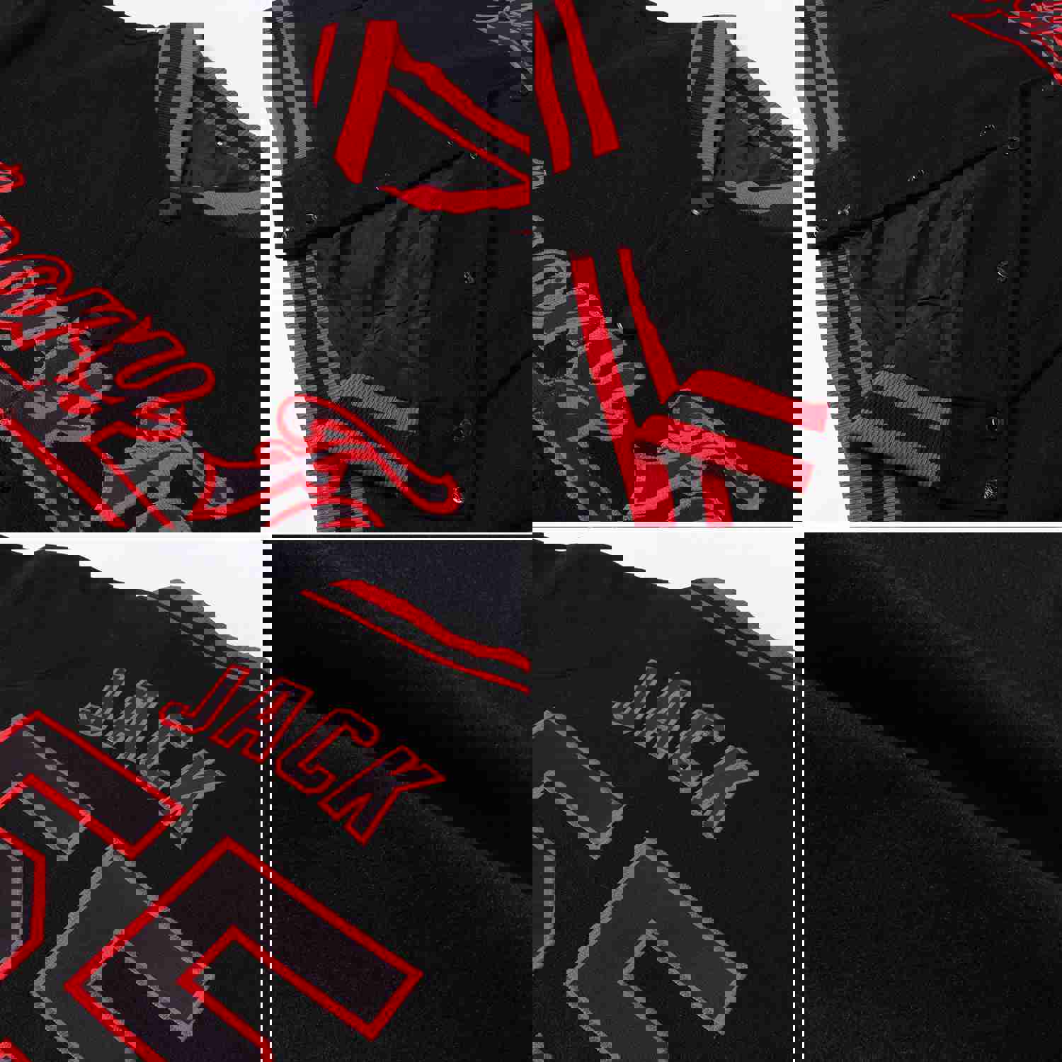 Custom Cream Maroon Skull Fashion 3D Bomber Full-Snap Varsity Letterman Jacket