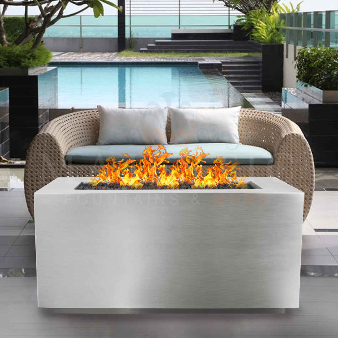 The Outdoor Plus Pismo Rectangle Metal Fire Pit with Free Cover