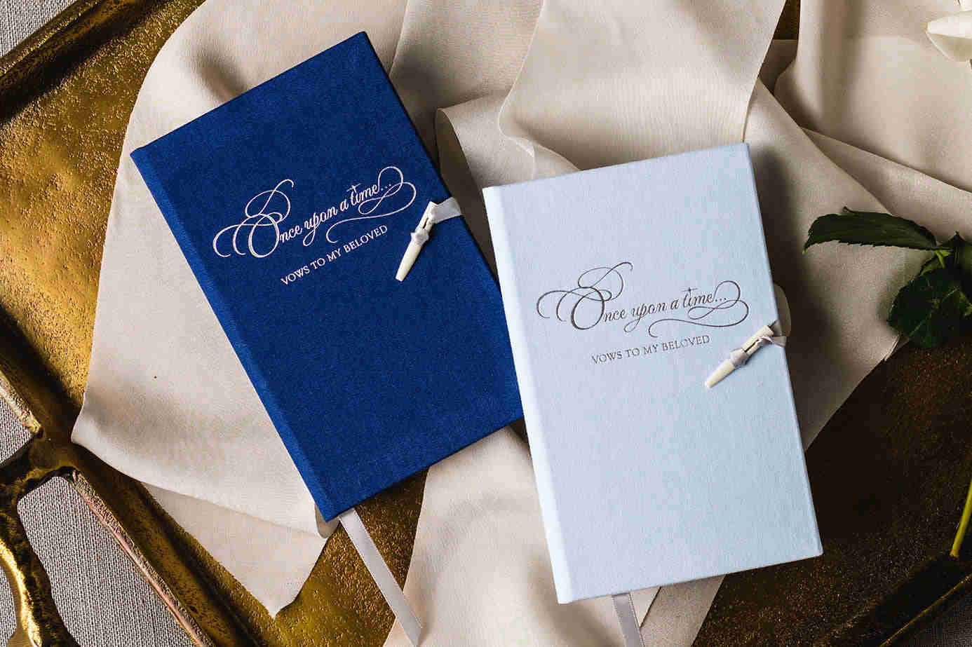 Once Upon a Time - Set of 2 Heirloom Vow Books for Weddings